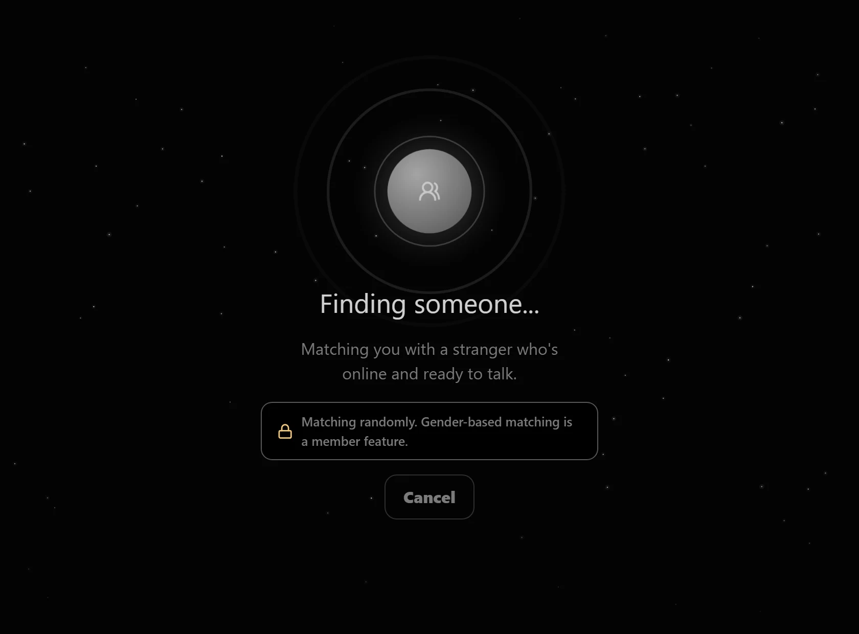 Wixper random chat matching queue